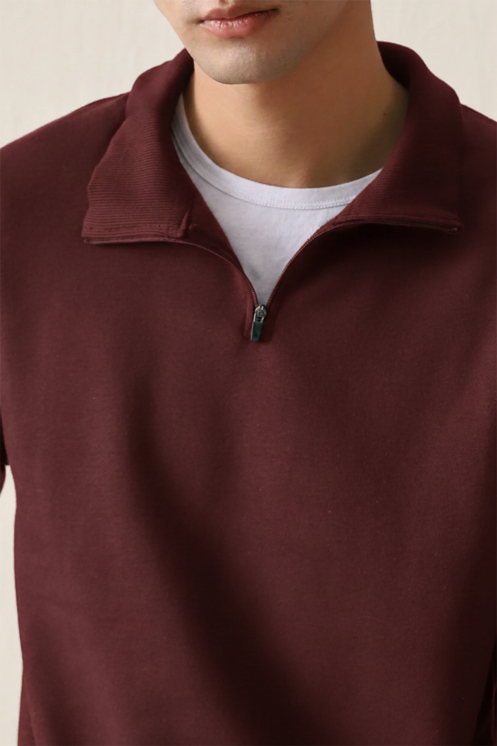 IVAR® Maroon Fleece Quarter Zipper
