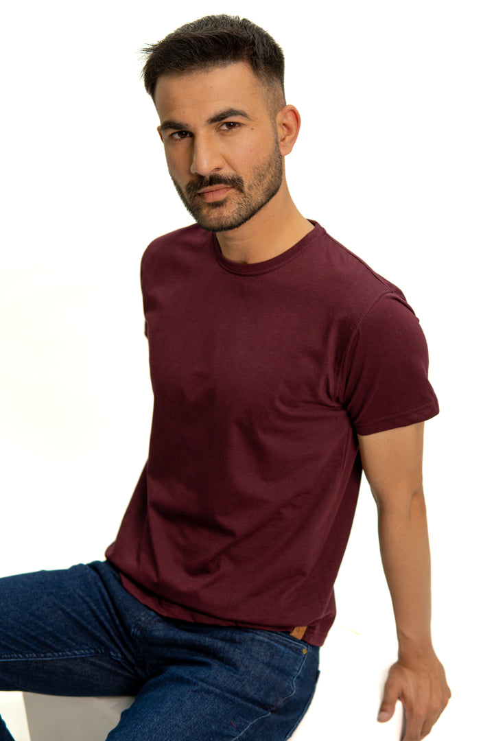 IVAR® Luxeknit Maroon shirt (Curved Hem design)