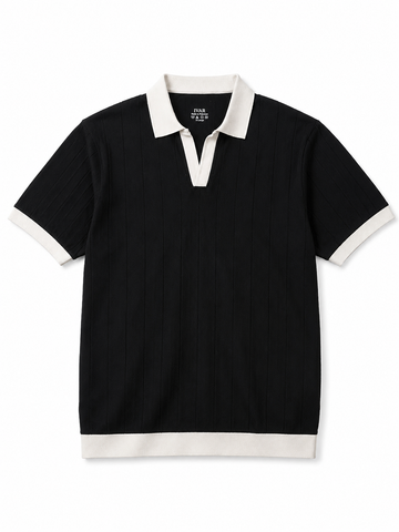 IVAR® Black Dropneedle Varsity J/C Polo