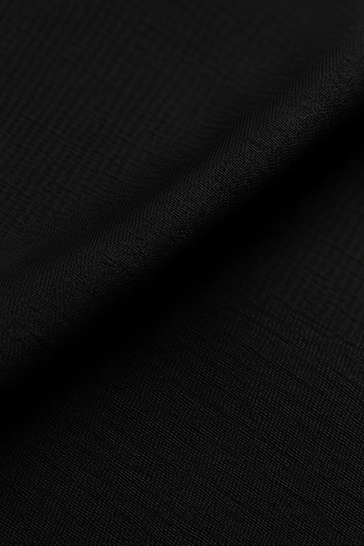 IVAR® Black Jacquard Cuban Collar Shirt