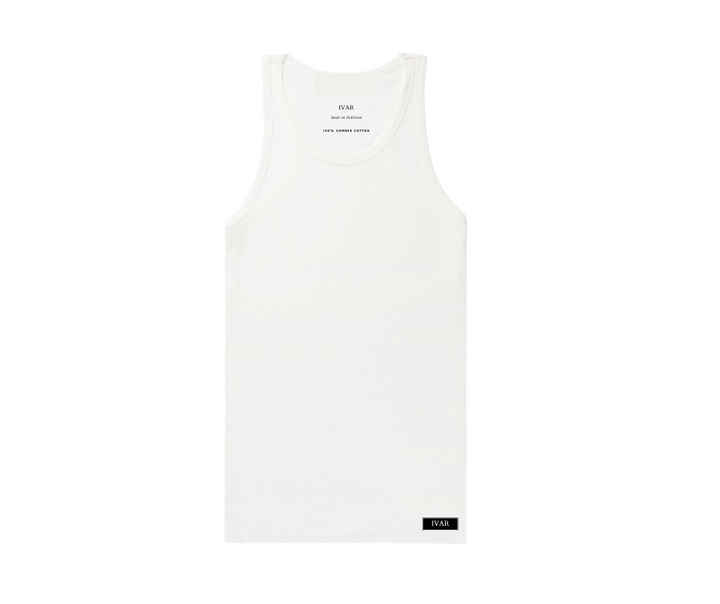 BMen’s White Ribbed Vest  in pakistan (100% Combed Cotton) y 