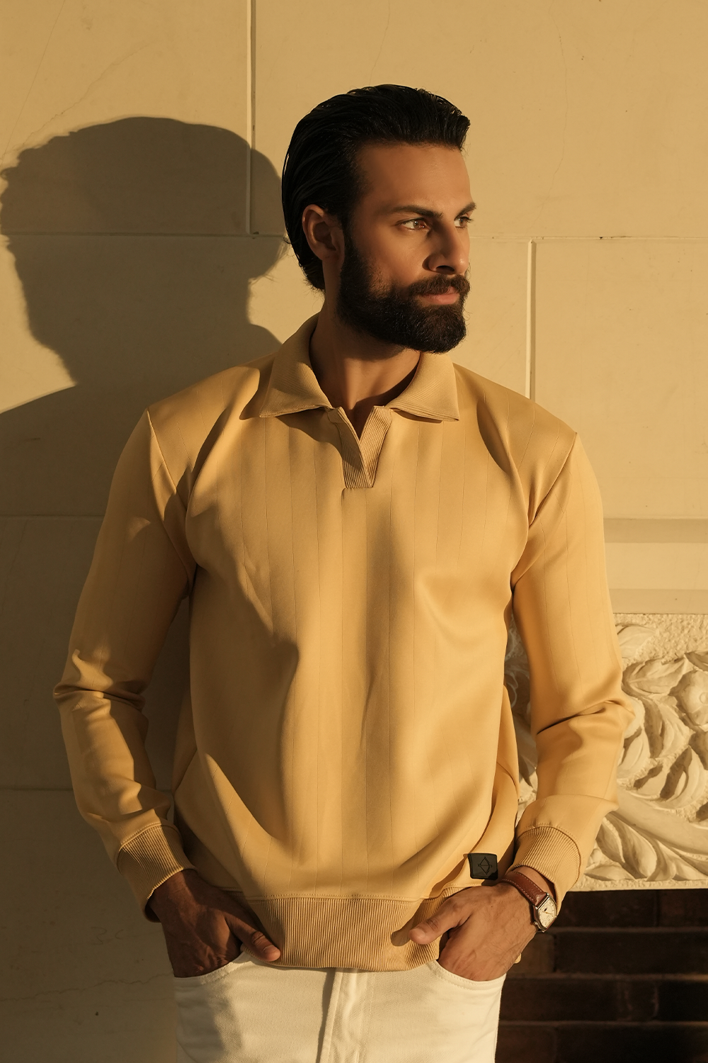 IVAR® Beige Scuba Drop Needle Polo