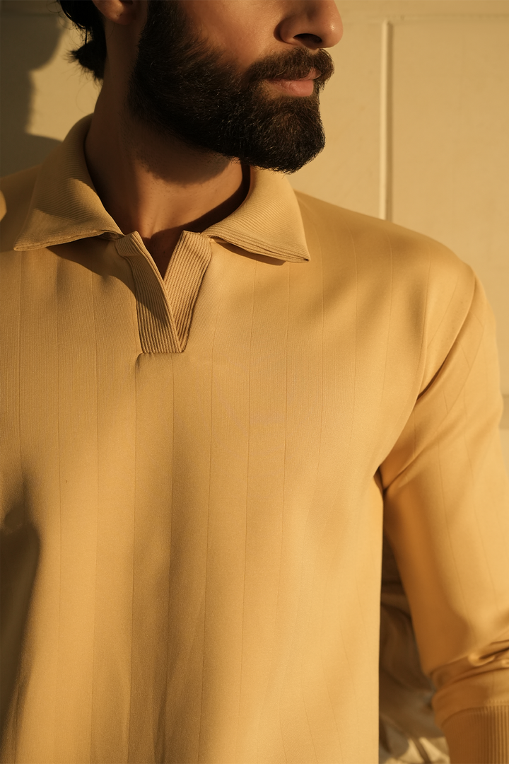 IVAR® Beige Scuba Drop Needle Polo