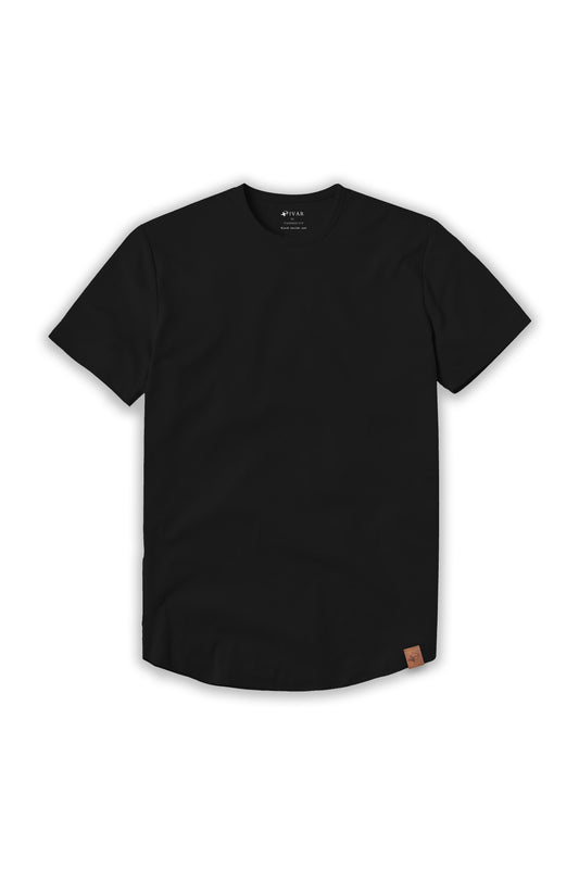 IVAR® Luxeknit Black shirt (Curved Hem design)