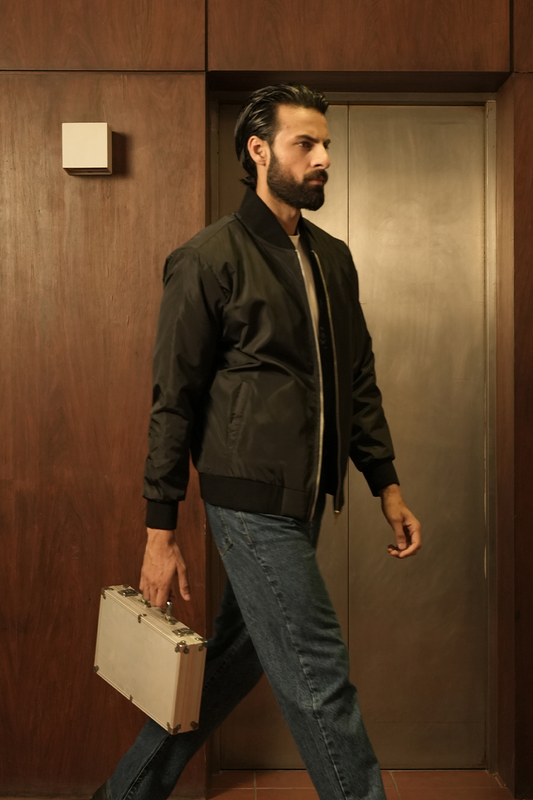 IVAR® Black Windshell Bomber Jacket