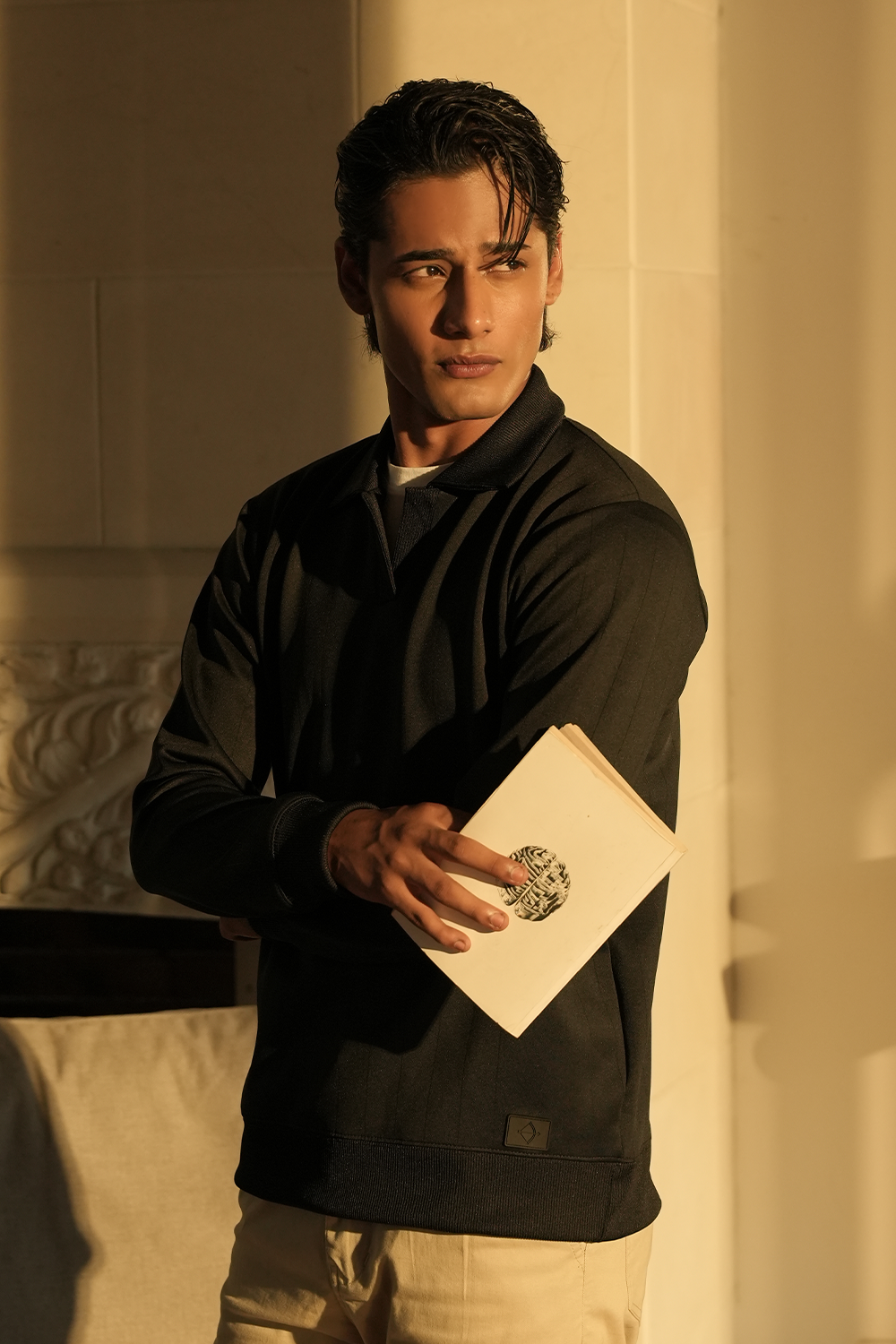 IVAR® Black Scuba Drop Needle Polo