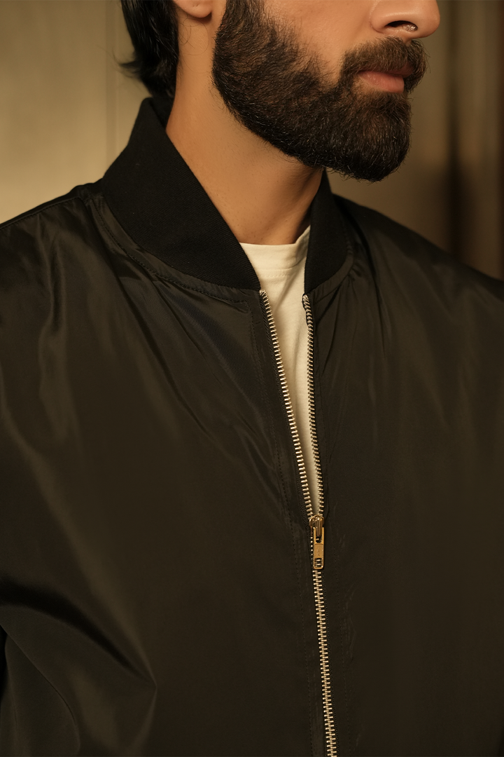 IVAR® Black Windshell Bomber Jacket