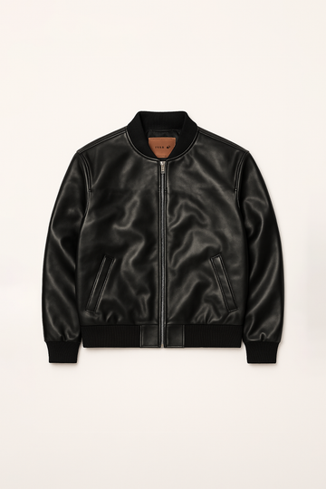 IVAR® Legacy Black Leather Bomber Jacket