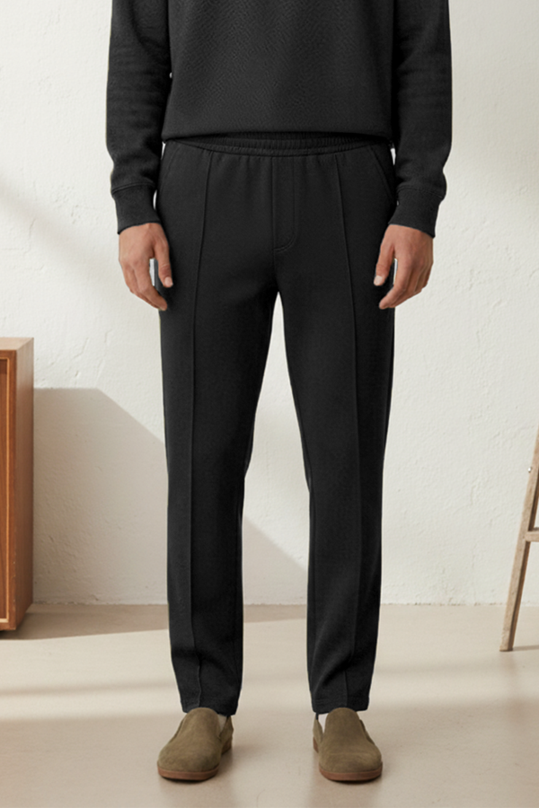 IVAR® Black Fleece Pleated Pants