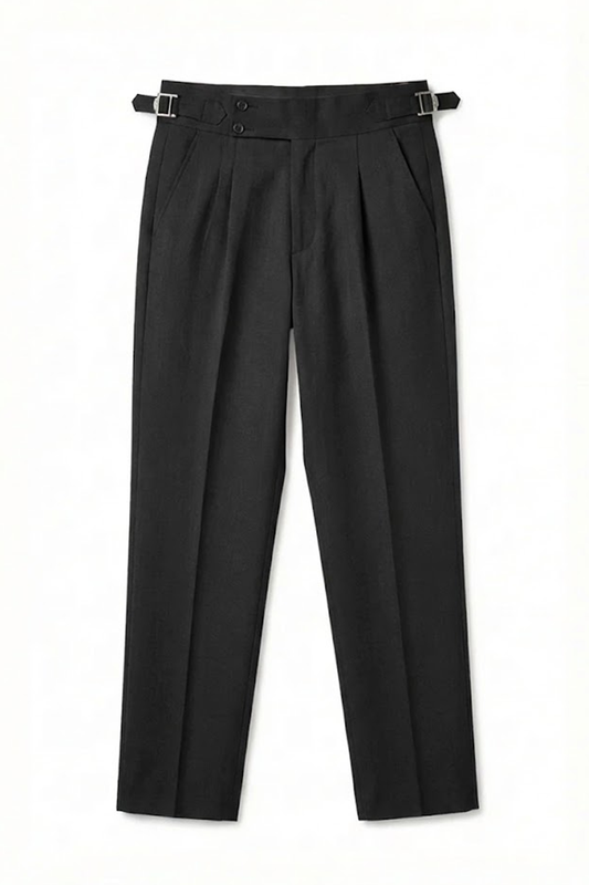 IVAR® Black Pleated Gurkha Pants