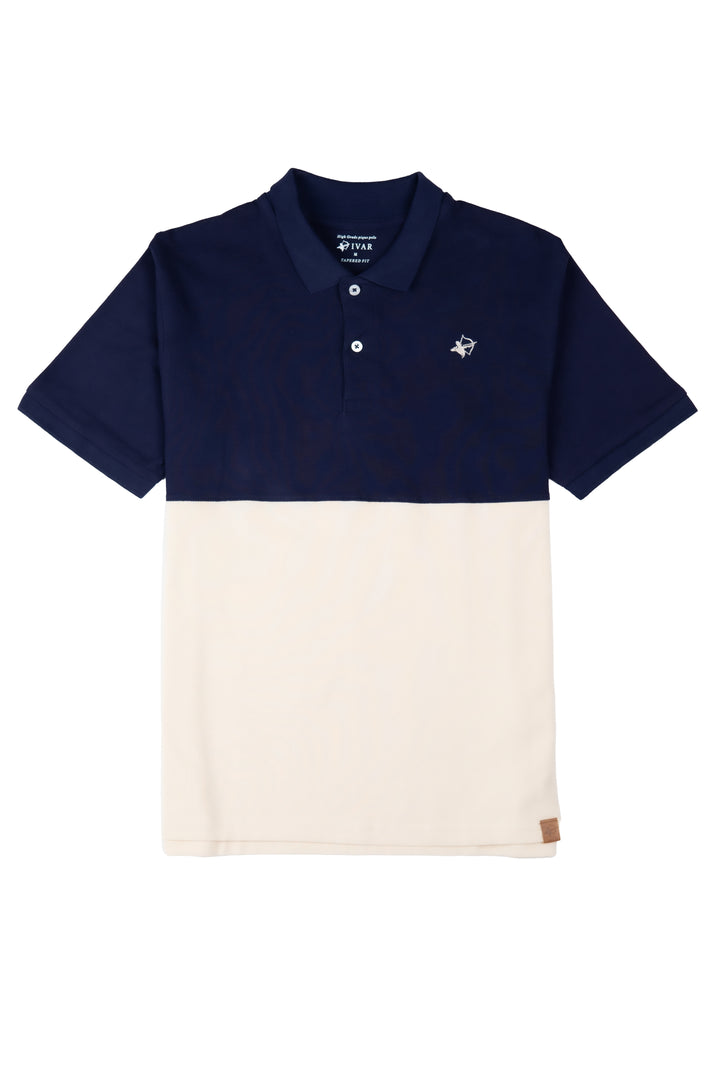 IVAR® Blue & Cream Duo Tone Polo