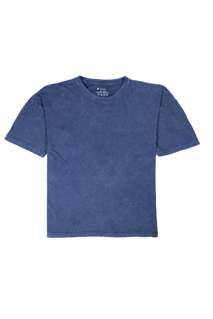 IVAR® Blue Oversized Acid-Washed T-Shirt