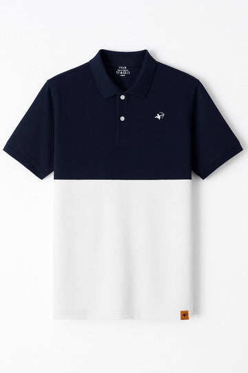 IVAR® Navy & White Duo Tone Polo