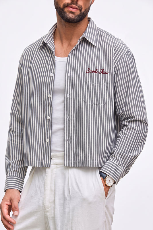 IVAR  Black & White Stripes Savile BoxFit Shirt