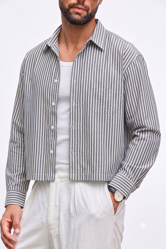 Ivar Black & White Stripes BoxFit Shirt
