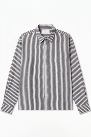 Ivar Black & White Stripes BoxFit Shirt