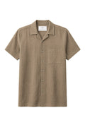 Black Cuban Collar Shirt Front View Clean Minimalist Look