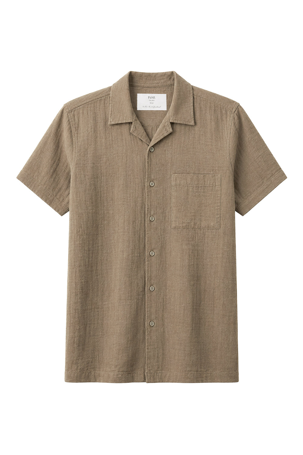Black Cuban Collar Shirt Front View Clean Minimalist Look