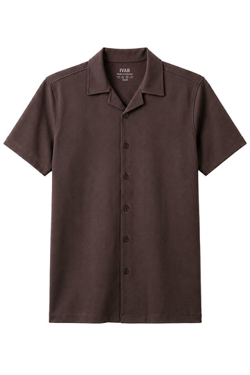 IVAR® Brown Light Scuba Cuban Shirt