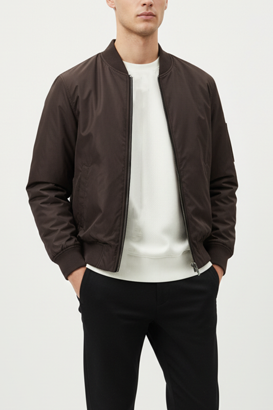IVAR® Chocolate  Brown Windshell Bomber Jacket