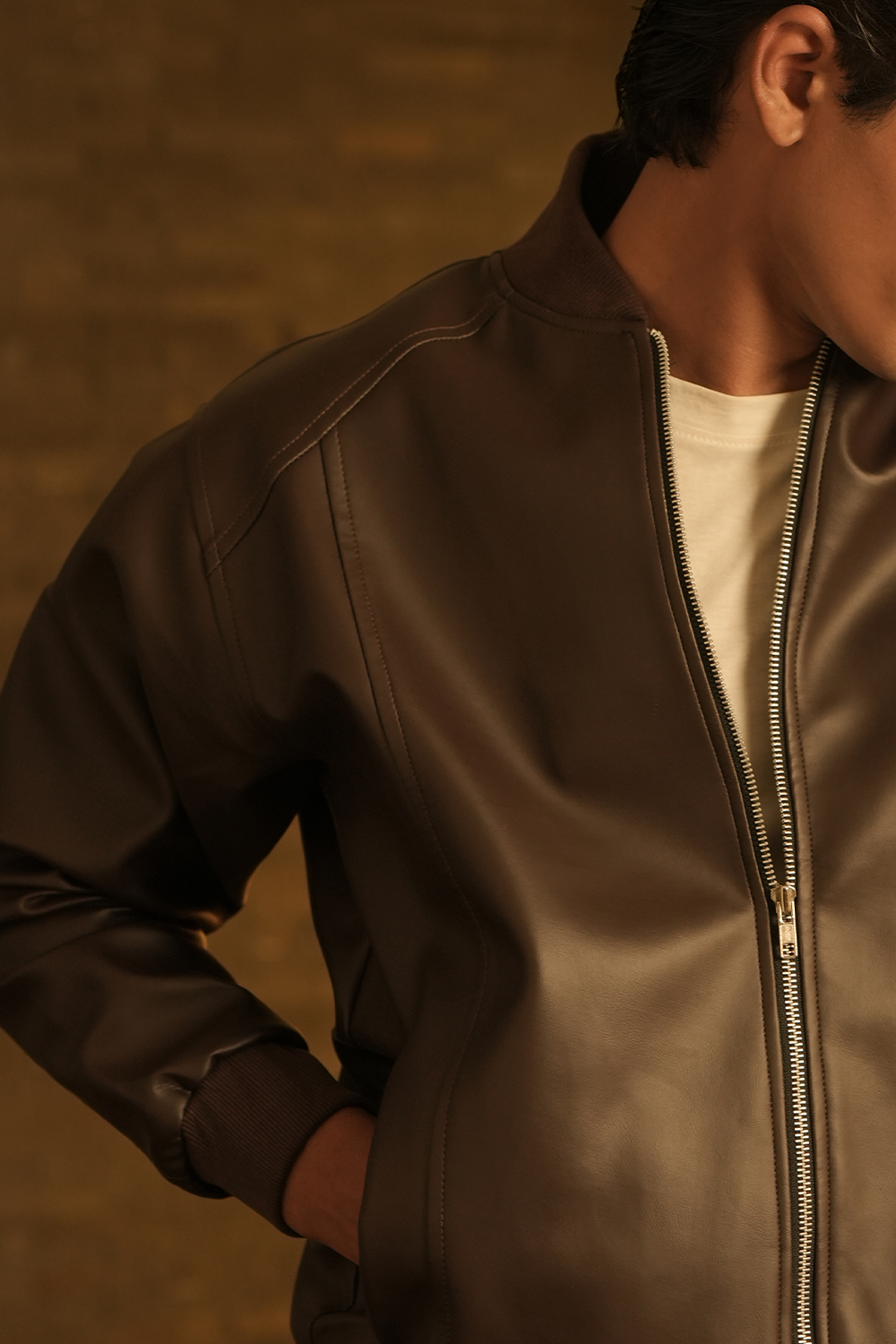 IVAR® Legacy Brown Leather Bomber Jacket