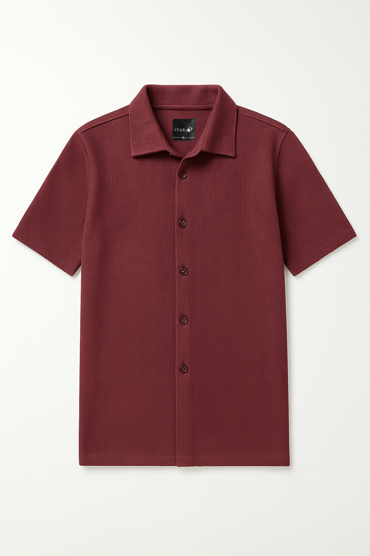 IVAR® Burgundy Ribbed Shirt