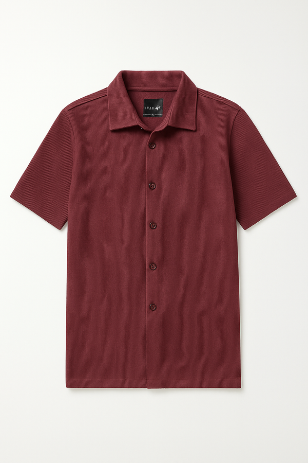 IVAR® Burgundy Ribbed Shirt