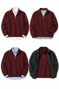 Maroon Merino Style Flat Knit Quarter Zipper styling options with shirts and layers
