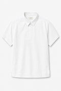 IVAR White Buttonless Linen Polo - Front Flat Lay - IVAR Clothing