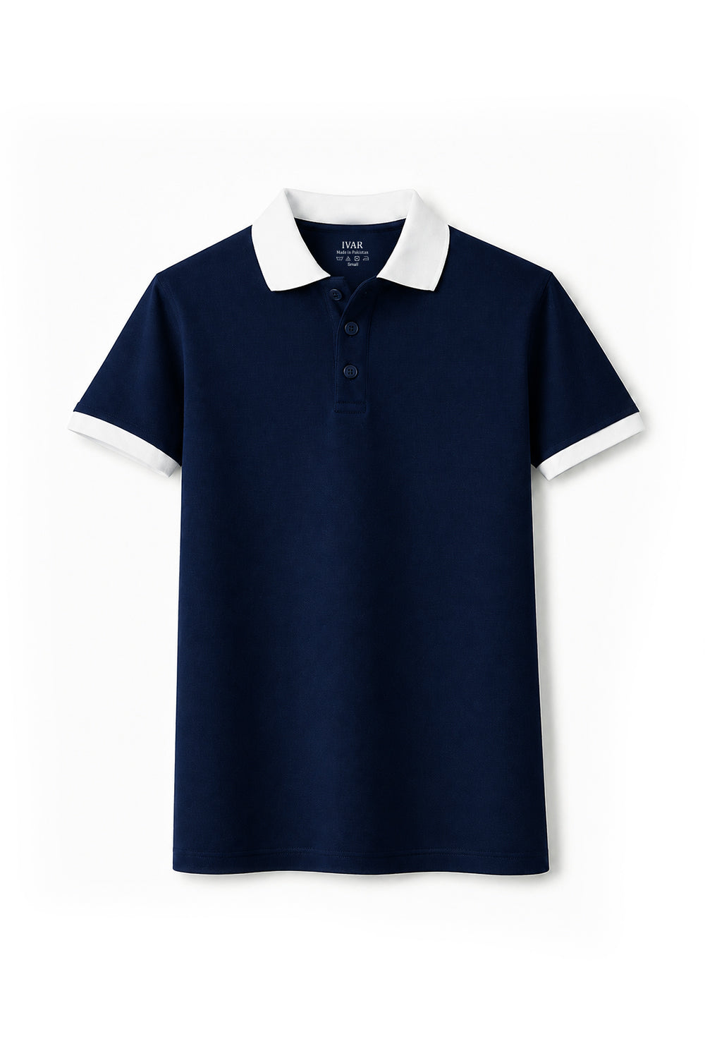 IVAR Navy Buttonup Polo - Front Flat Lay - IVAR Clothing