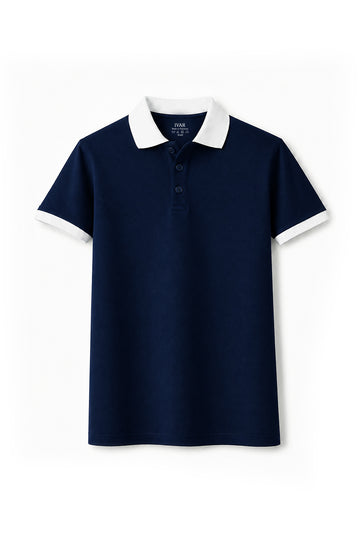 IVAR Navy Buttonup Polo - Front Flat Lay - IVAR Clothing