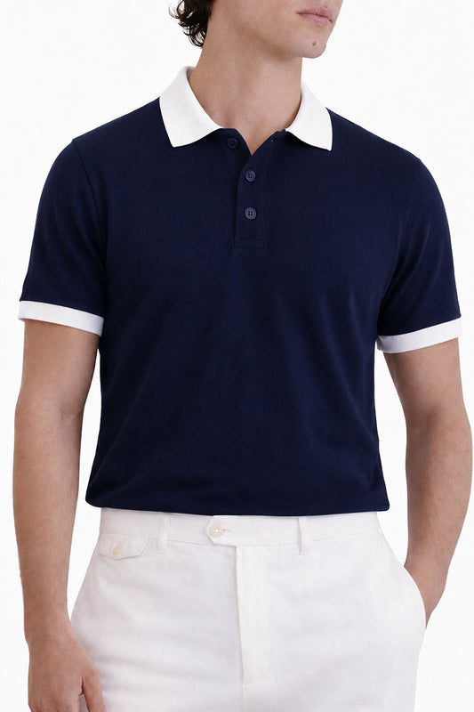 IVAR Dark Blue Buttonup Polo
