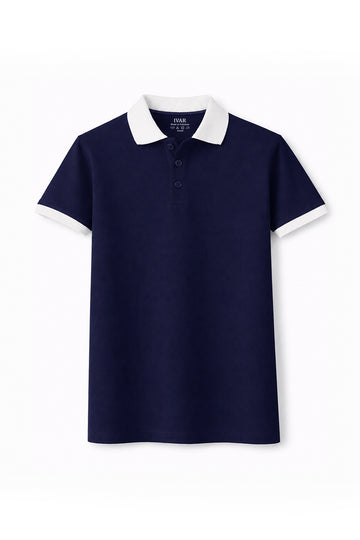 IVAR Dark Blue Buttonup Polo