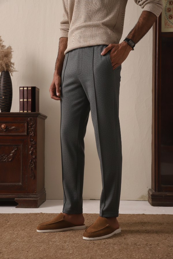 IVAR® Charcoal Stapered Knitted Pants