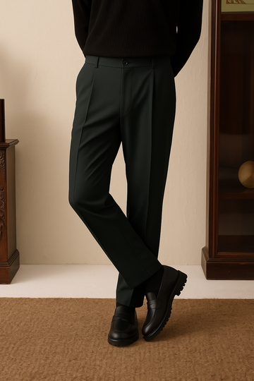IVAR® Charcoal Green Adjustable pleated pants
