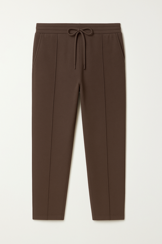 IVAR® Chocolate Brown Stapered Knitted Pants