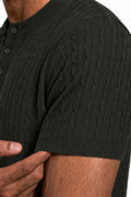 Ivar Olive Cable Knit Henley - Close-Up Sleeve Detail - IVAR Clothing