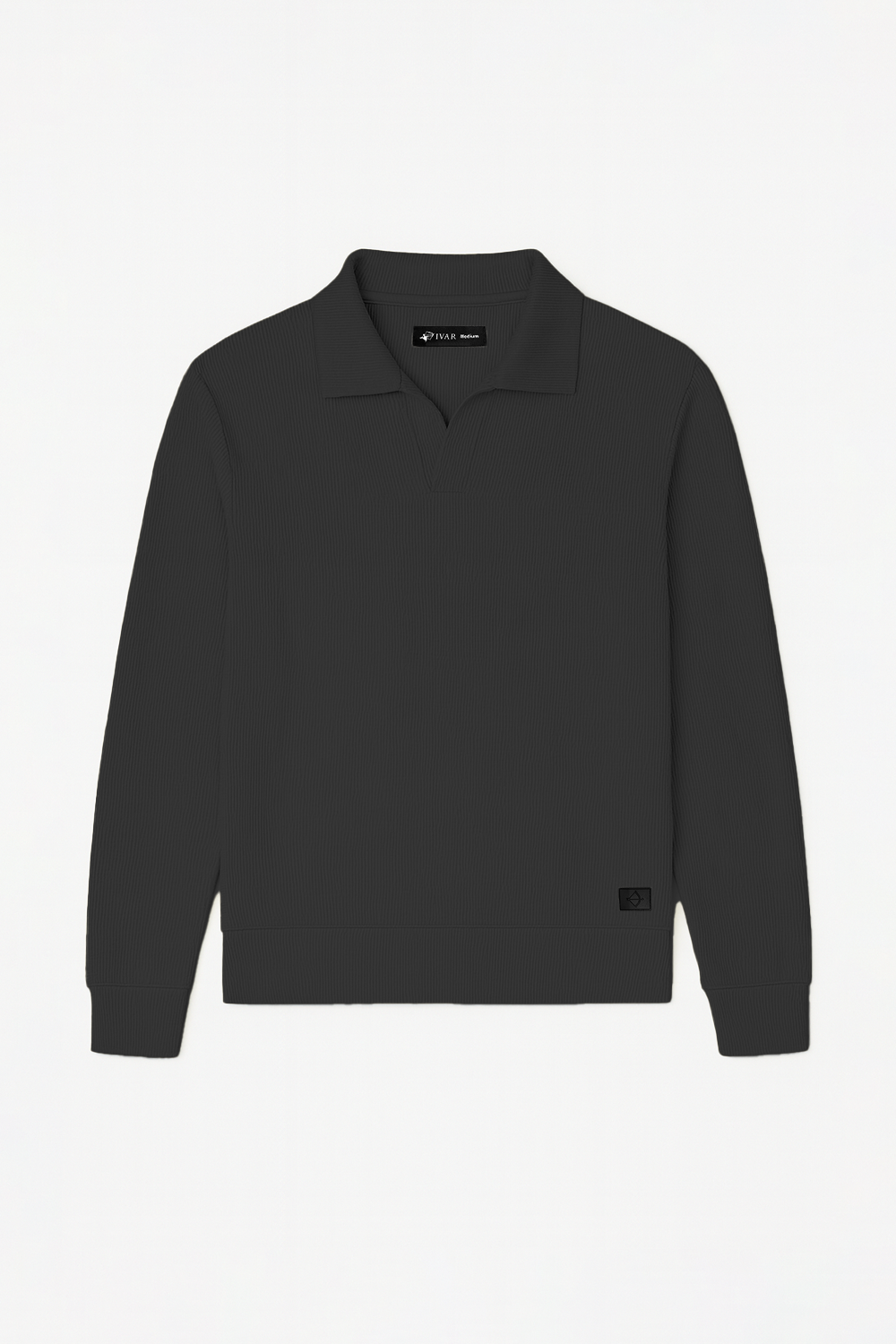 IVAR® Charcoal Johnny Collar Ribline Polo