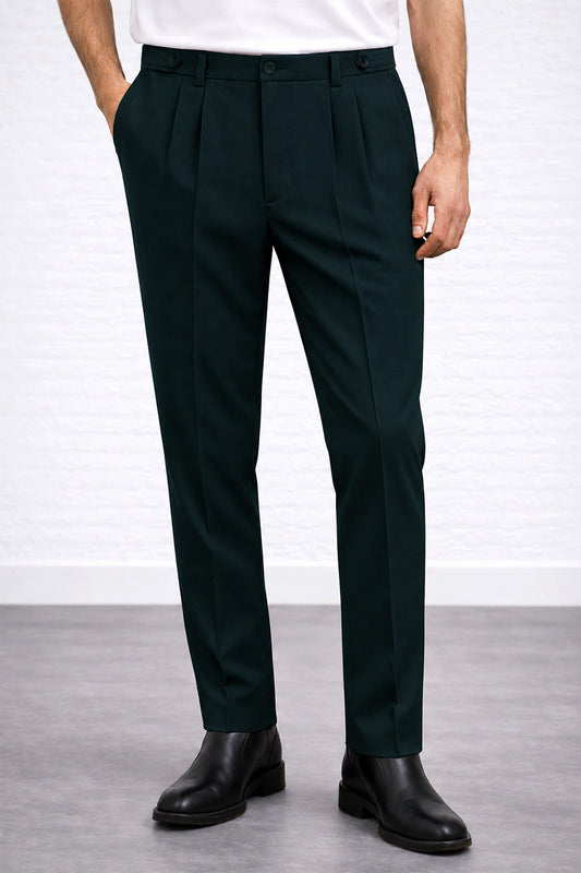 IVAR® Charcoal Green Adjustable Pleated Pants