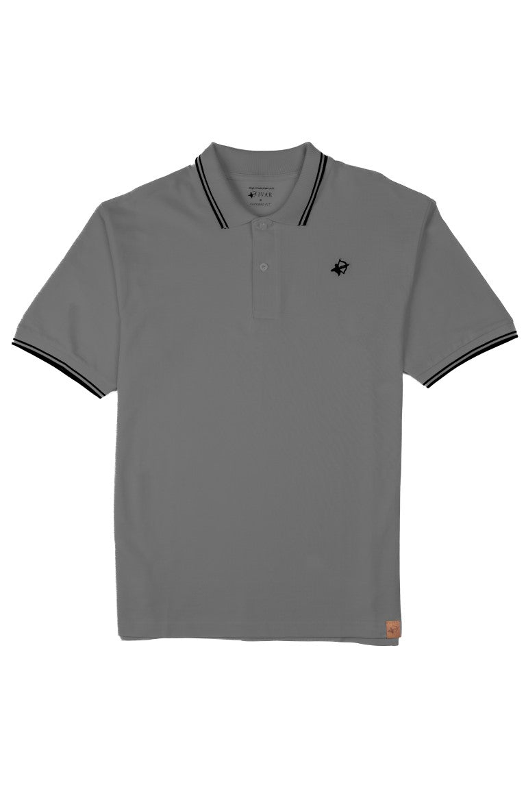 IVAR® Charcoal with Black Rib Polo