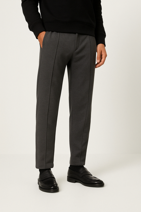 IVAR® Charcoal Stapered Knitted Pants