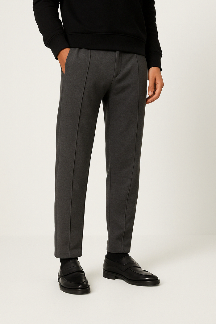 IVAR® Charcoal Stapered Knitted Pants
