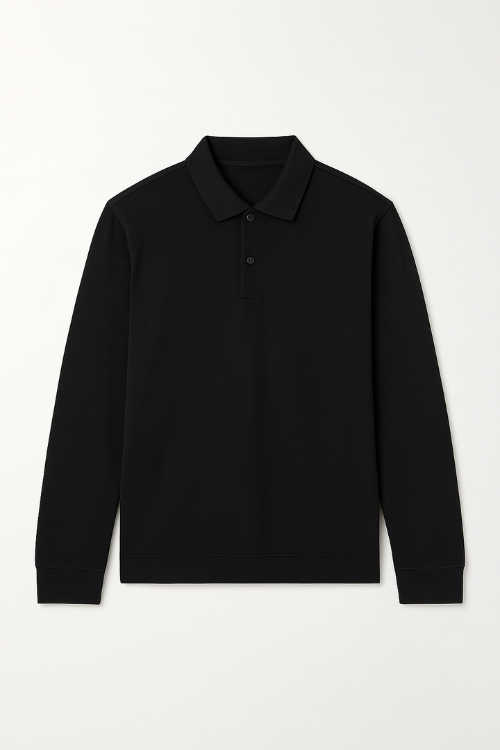 IVAR® Black Full Sleeve Polo