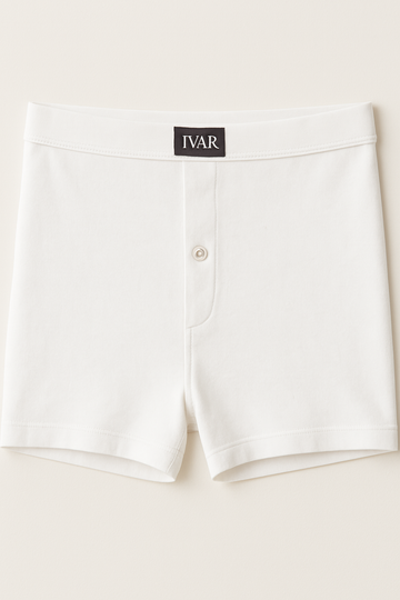 White Knitted Boxer (100% Combed Cotton)