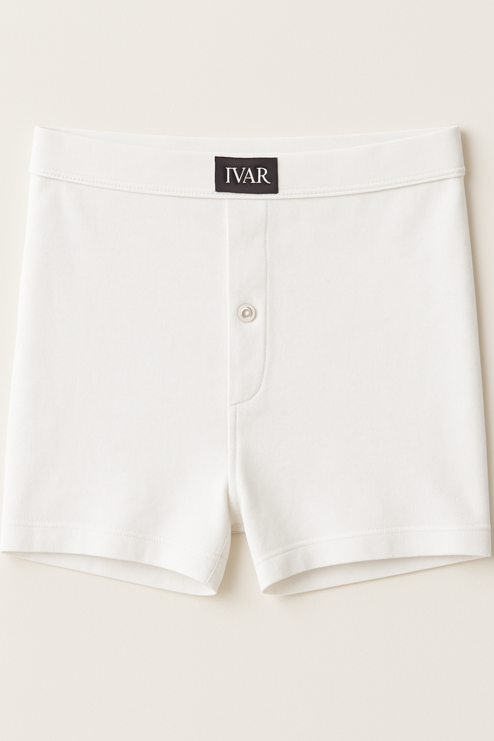 White Knitted Boxer (100% Combed Cotton)