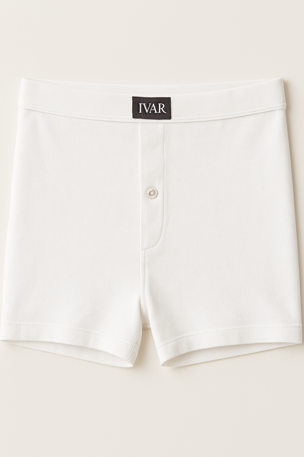 White Knitted Boxer (100% Combed Cotton)