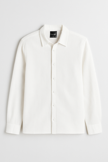 IVAR Oversized Seersucker White Shirt