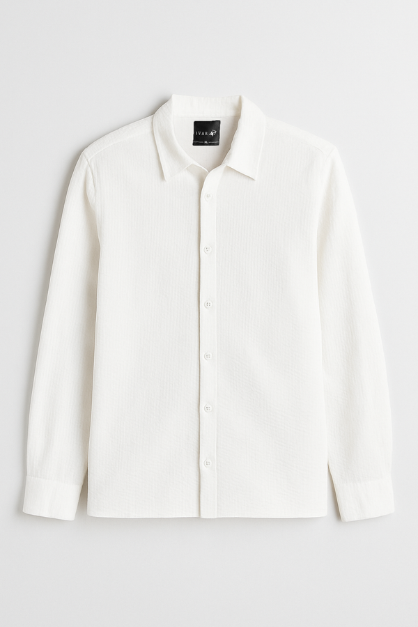 IVAR Oversized Seersucker White Shirt