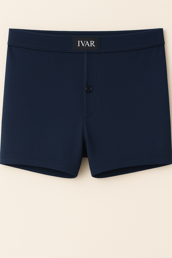 Navy Knitted Boxer (100% Combed Cotton)