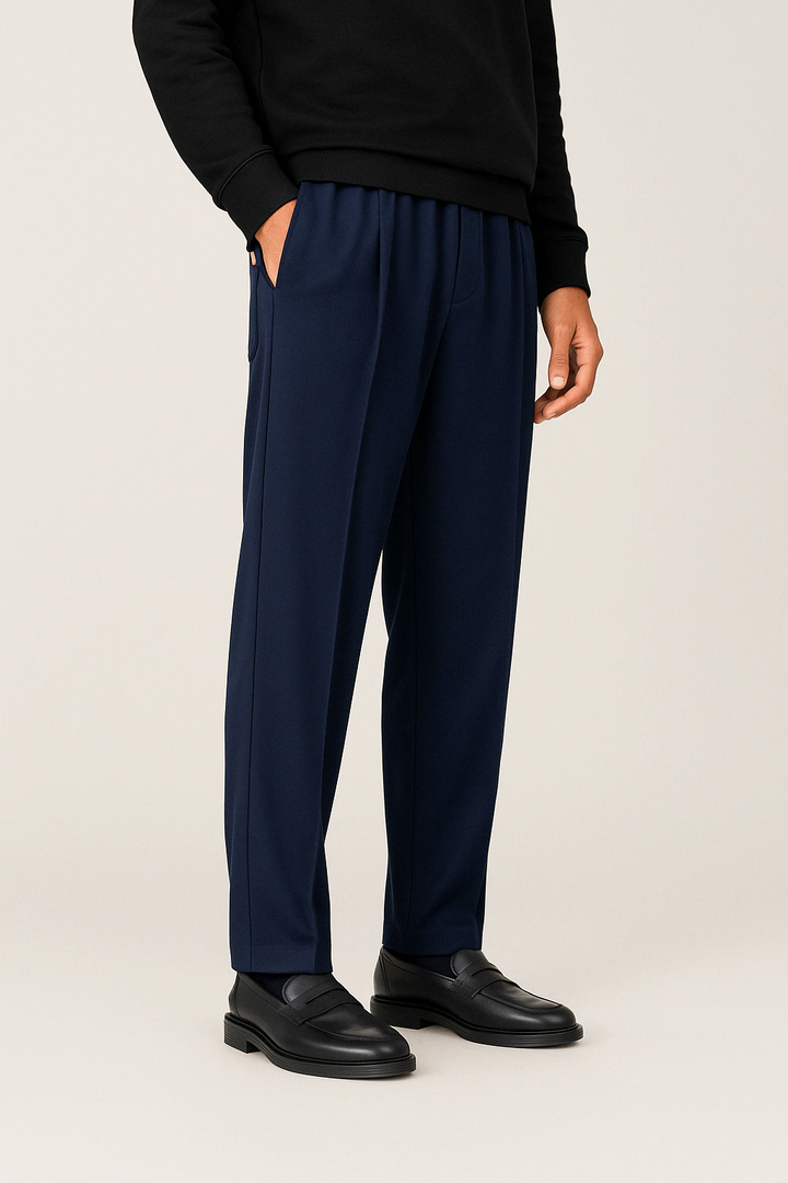 IVAR® Navy Stapered Knitted Pants